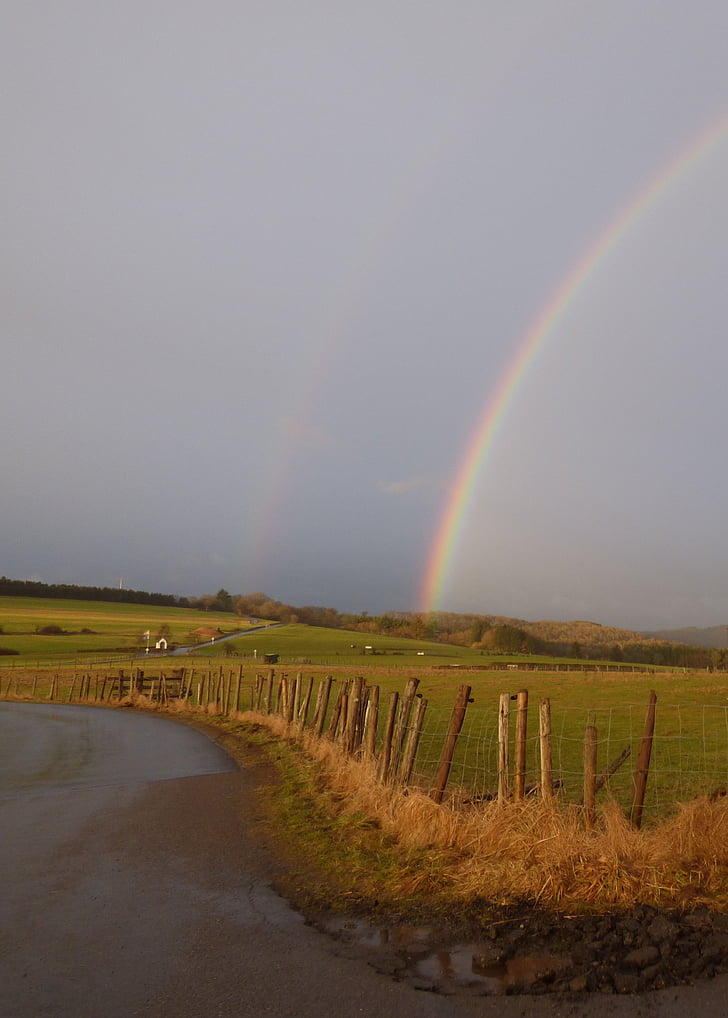 arco-íris, chuva, ar escuro, signo de libra, Fevereiro, Luxemburgo
