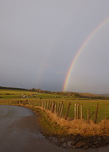 Rainbow, deszcz, ciemny powietrza, znak funta, lutego, Luksemburg