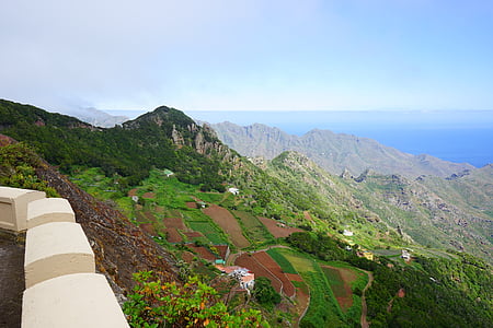 fields, terraces, cultivation, agriculture, mountains, viewpoint, canary islands