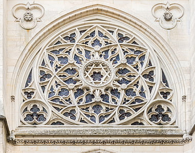 pierrefonds 庄园, 教堂, 玫瑰窗, 瓦勒德瓦兹省, 皮卡迪, 法国, 防御