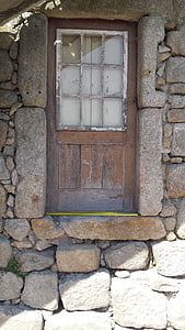 døren, steiner, gammel stein, gamle døren, vegg, døren tre