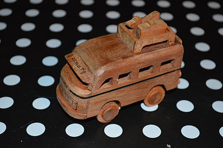 fából készült autó, miniatűr, fa, autó, jóhiszemű, új, közlekedés