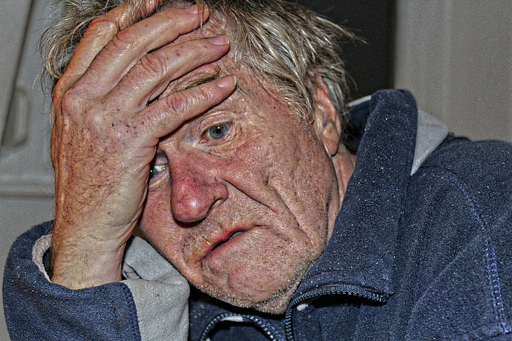 senelių namuose, demencija, vyras, senas, amžiaus, Alzheimerio, išėjimo į pensiją namo