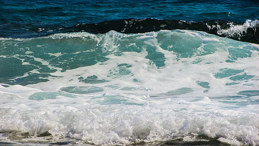 val, koji razbija, more, plaža, priroda, sprej, pjena