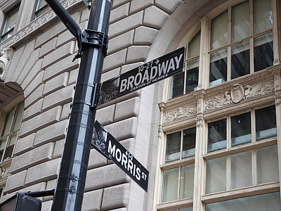 Broadway, tänavasilt, New york city, Manhattan, NY, suur õun