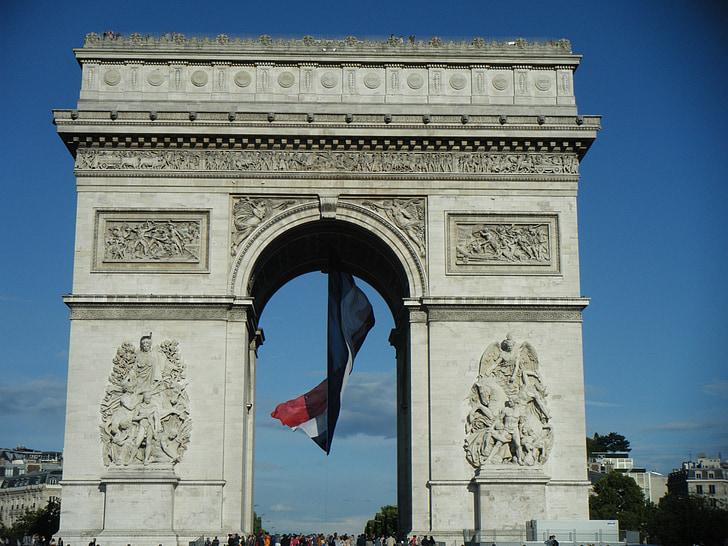 az arc de triomphe, Párizs, Franciaország, város, a központ a, építészet, emlékmű