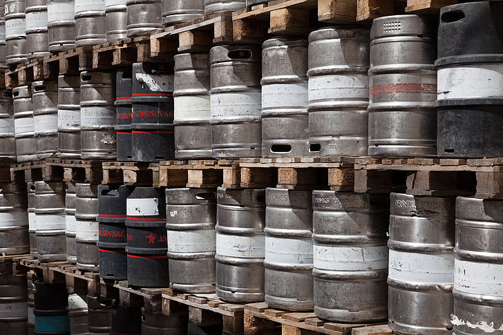 barrel, barrelit, metallist, alkoholi, konteiner, terasest, õlu