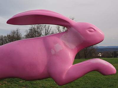 hare, jump, bunny jump, running away, bounce away, pink, artwork