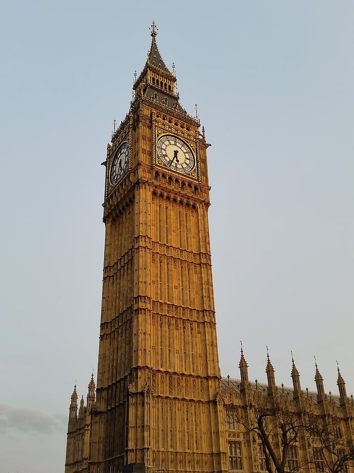 Westminsterpalatset, London, landmärke, arkitektur, klocka, berömda, Big ben