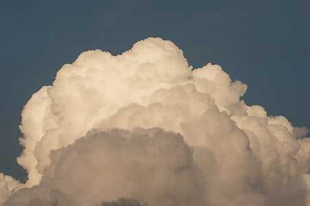 núvol, cumulonimbus, suau i esponjosa, gran, blanc, cumulo nimbus, tempesta