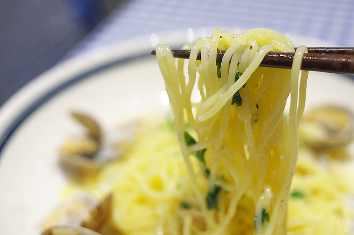 polpo, pasta, Løft, spaghetti