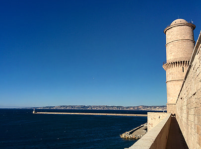 Saint jean, Marseille, dvorac, utvrda, more, arhitektura, Stari