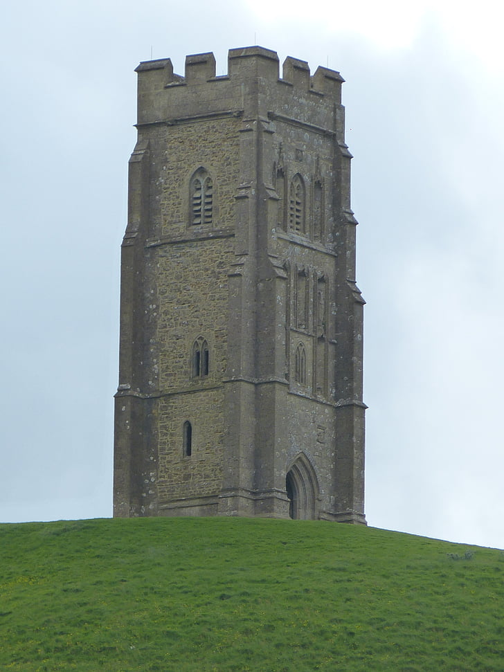 Glastonbury tor, Anglia, Egyesült Királyság, torony, misztikus, hegyi, Hill