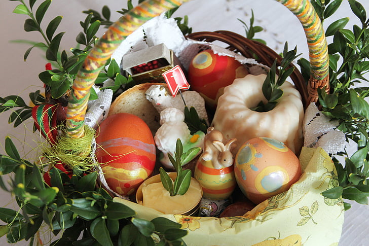 Paskah, keranjang, tradisi, Święconka, simbol Paskah, telur, telur