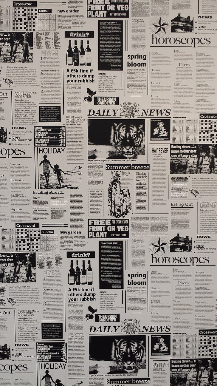časopis, črno-belo, snemanje, wallpapper, novice