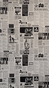 газета, чорно-біла, запис, wallpapper, Новини
