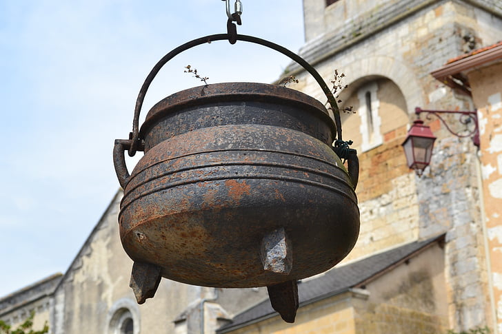 CAULDRON, järn cauldron, järngryta, medeltida
