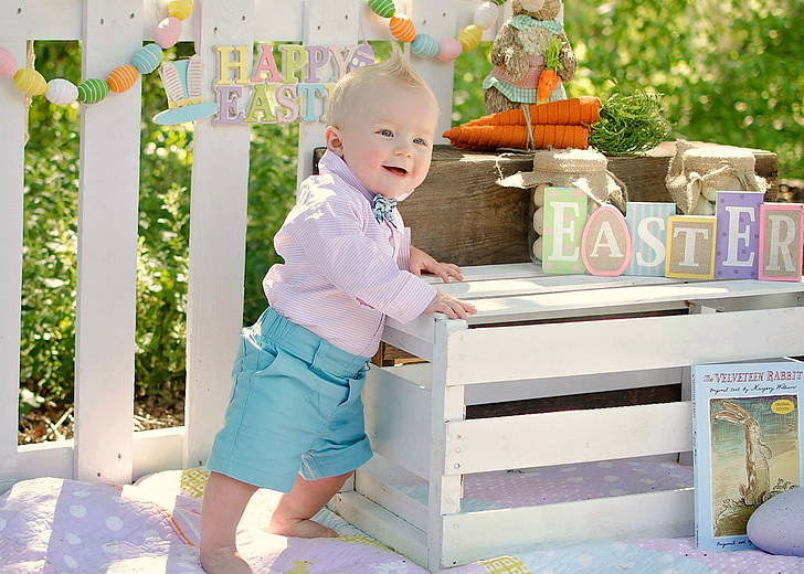 baby boy, easter, pastel, wood crate, zaiden