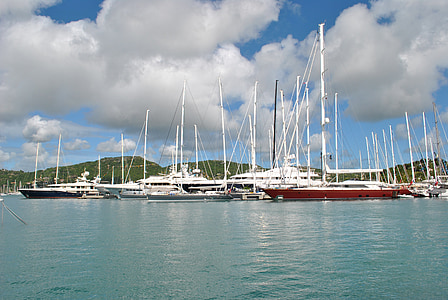 Antigua, Západní Indie, Karibská oblast, jachty, lodě, přístav, přístav