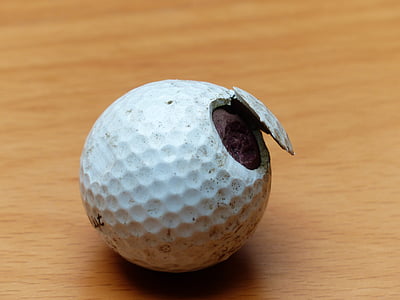 Golf, Top, Beyaz, kırık, hırpalanmış, Yılmaz, zarar görmüş