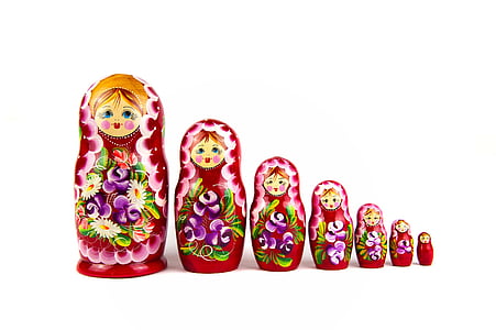 matrioshka, ไม้, วัฒนธรรม, สัญลักษณ์, ย้อนยุค, ของเล่น, รัสเซีย