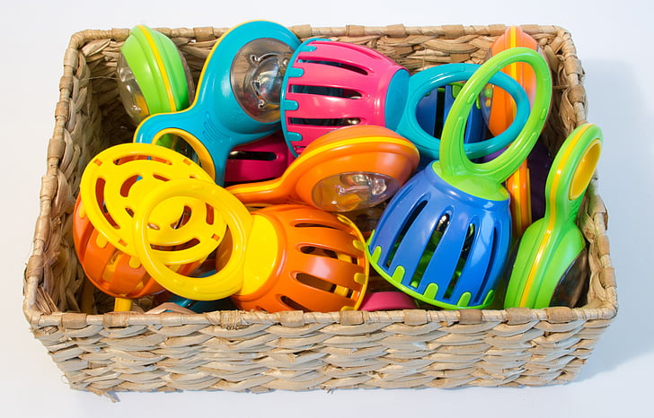 bells, cage bells, toy, infant, play, colorful, isolated