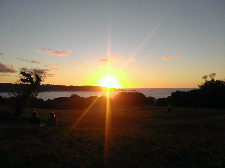 sunset, sun, landscape, sky, nature, blue, outdoor