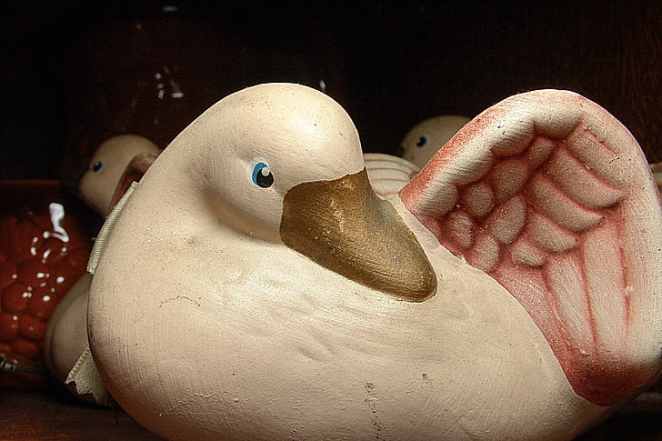 duck, statue, swan, mallards