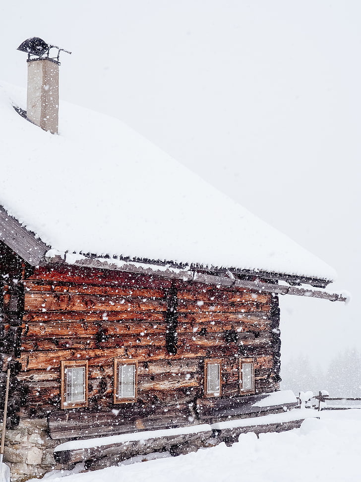 rumah, arsitektur, salju, musim dingin, dingin, Cuaca, atap
