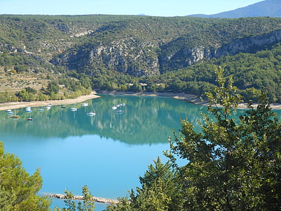France, Verdon, montagnes, paysage, Scenic, eau, Lac