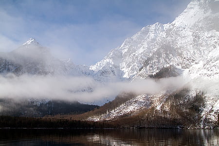 Raja Danau, Bartholomä st, Berchtesgadener land, Tujuan Wisata, Bavaria, Taman Nasional Berchtesgaden, musim dingin