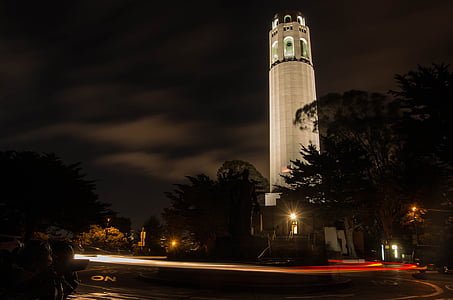 light, tower, san francisco, night, architecture, famous Place