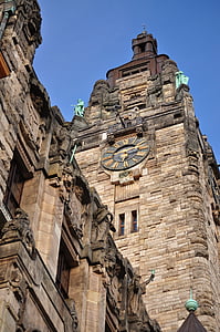 Prefeitura de scharlottenburg, a Câmara Municipal, tijolo, Monumento, Torre, Torre do relógio, arquitetura