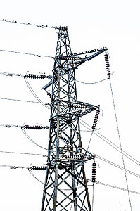 kabel, konstruksjon, distribusjon, skumring, elektrisk, elektrisk, elektrisitet