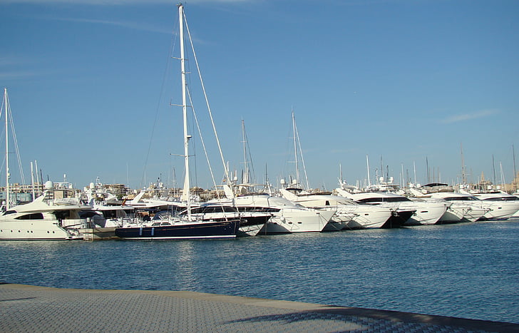 yachts, mer, Majorque, Espagne, Marina, Havre de paix, le front de mer