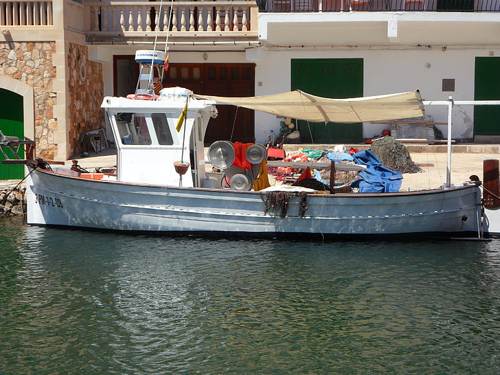 žvejybos valtis, uosto, Maljorka, Cala figuera, jūra, žvejybos, įkrovos