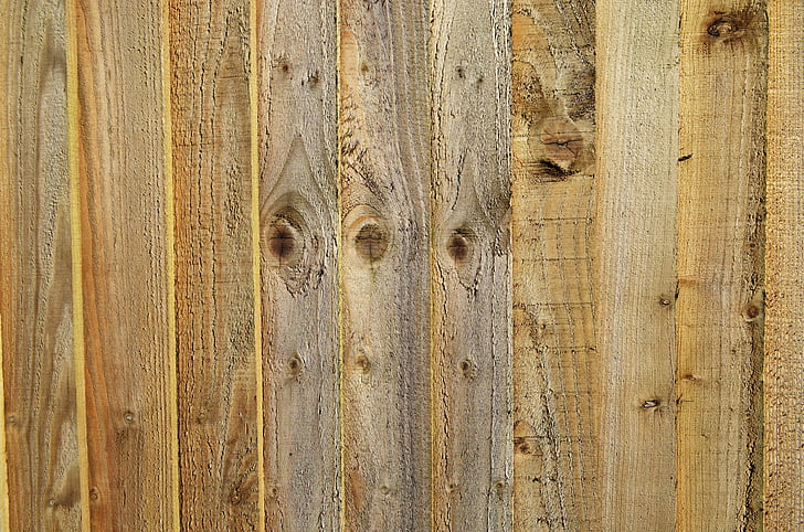 placas, pranchas, madeira serrada, madeira, cerca, de madeira, knots
