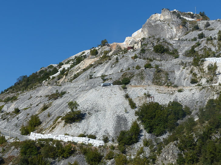 mármol de Carrara, bloques de, cantera