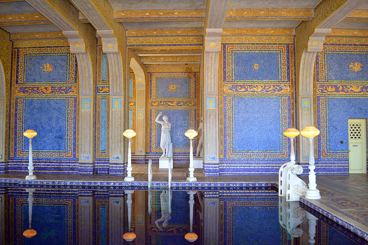 piscine, piscine, Indoor, Château de Hearst, Château, San simeon, architecture