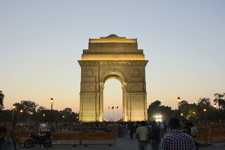 Indie, Indie gate, Nové Dillí, abendstimmung