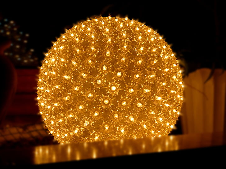 Ball, lumière, Christmas, lumières, humeur, lampe, temps de Noël