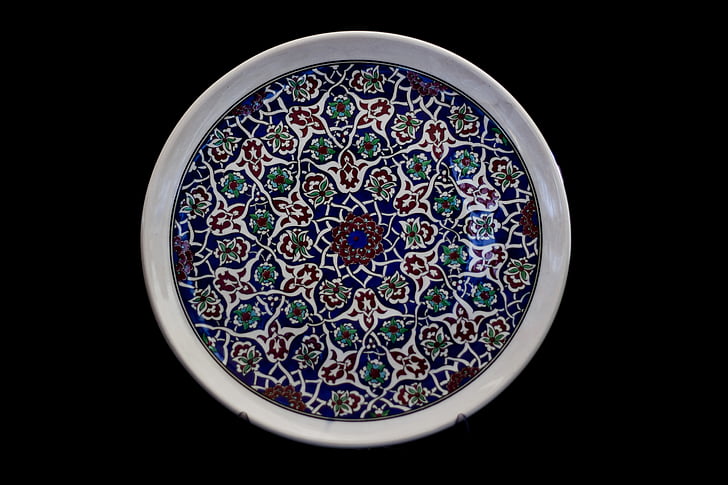 pločica, rukotvorine, povećana, ploča, keramika, Turska, Atalay Hase sjaj