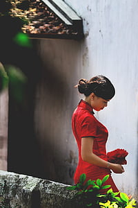 vietnam, vietnamese, girl, young, lady, red, people