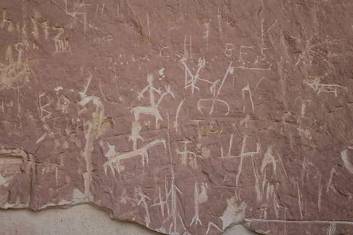 infödda, amerikansk, design, Native american indian, pictograph, Anasazi, gamla