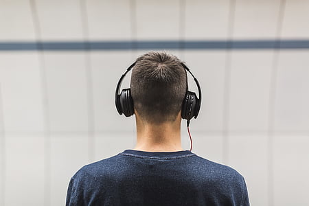people, man, headphones, music, sound, concentrate, men