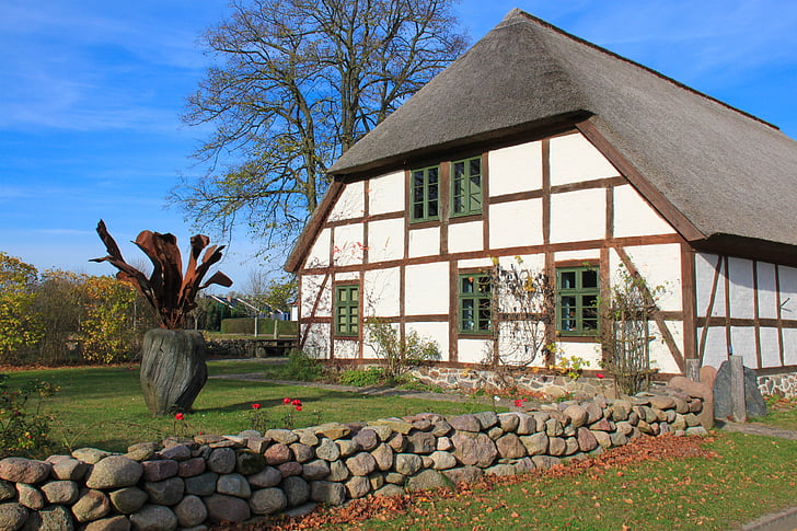 casa de fazenda, Mecklenburg, Meclemburgo Pomerânia Ocidental, Casa, arquitetura, casa, ao ar livre