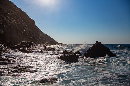 rocce, oceano, mare, onde, schiantarsi, vista sul mare, Costa