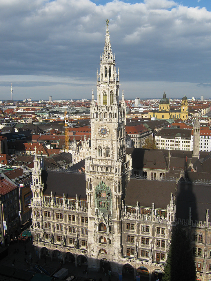 Munich, Iglesia, Torre, Baviera, campanario, edificio, Alemania