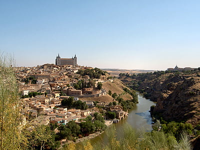 krajina, Evropa, Španělsko, přírodní krajina, řeka, Příroda, Toledo