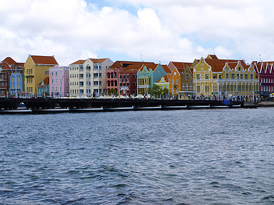 Willemstad, Curacao, kapitalo, sala, pasaulio paveldas, namai, alėja